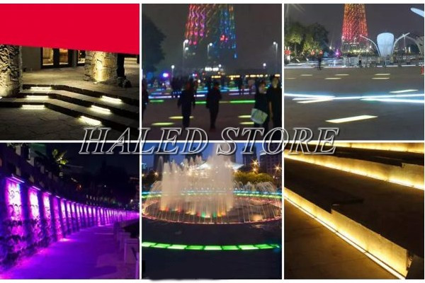 Ứng dụng chiếu sáng của đèn LED âm đất HLDAUG3-7 RGB