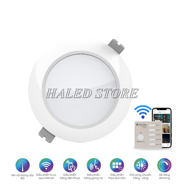 Đèn LED âm trần HLRD AT16.BLE 90-7 sử dụng điều khiển bằng smartphone