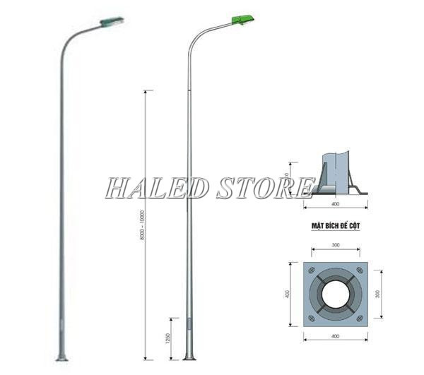 Cột đèn cao áp tròn côn liền cần đơn
