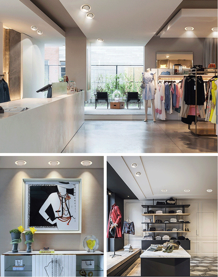 Đèn âm trần xoay góc 360 độ chiếu sáng shop