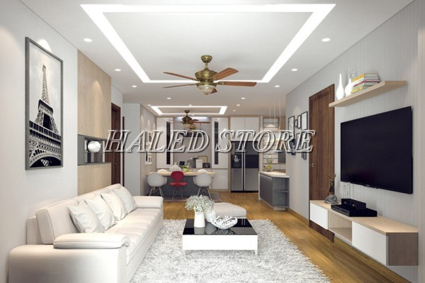 Đèn LED âm trần HLHD EMC – KEX1091-9 chiếu sáng phòng khách