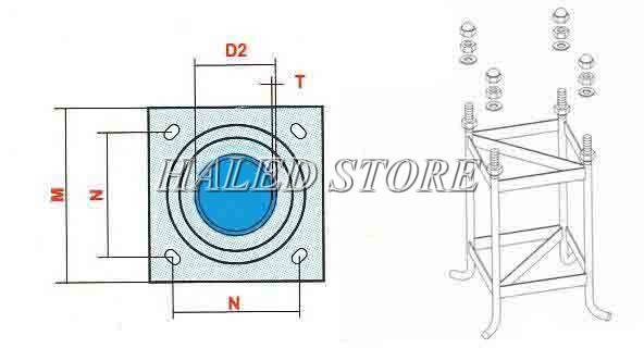 Khung móng cột đèn cao áp tròn ròi cần kép