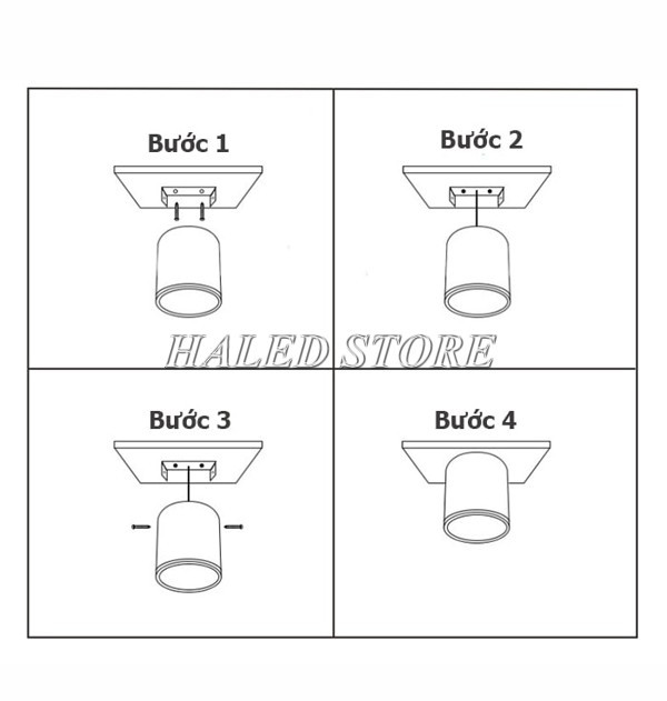 Cách lắp đèn ốp trần HLDAOT4-30 hiệu quả