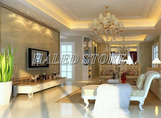 Đèn LED âm trần HLDH SDFC203-9 chiếu sáng phòng khách