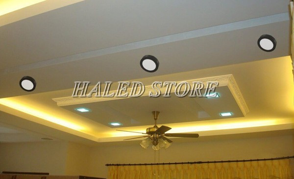Ứng dụng lắp đặt hiệu quả của đèn LED ốp trần HLDAOT1-3-12 RGB