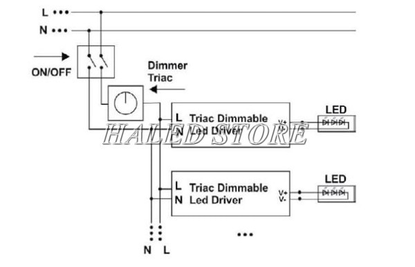 Sơ đồ đấu nối Triac Dimmer