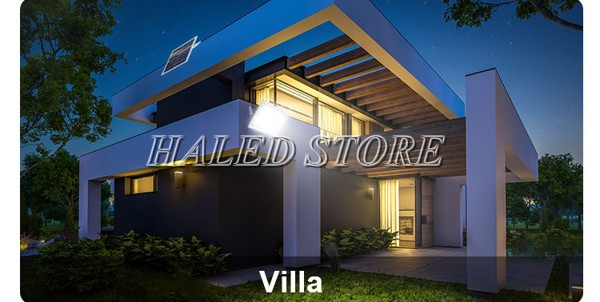 Đèn pha năng lượng mặt trời HLDAFL20-20 chiếu sáng không gian ngoài trời