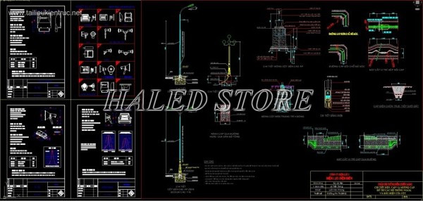 Mẫu bản vẽ thiết kế đèn chiếu sáng đường phố