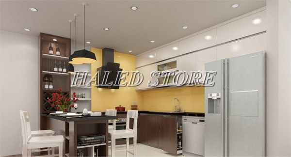 Bố trí đèn trần phòng bếp hiệu quả