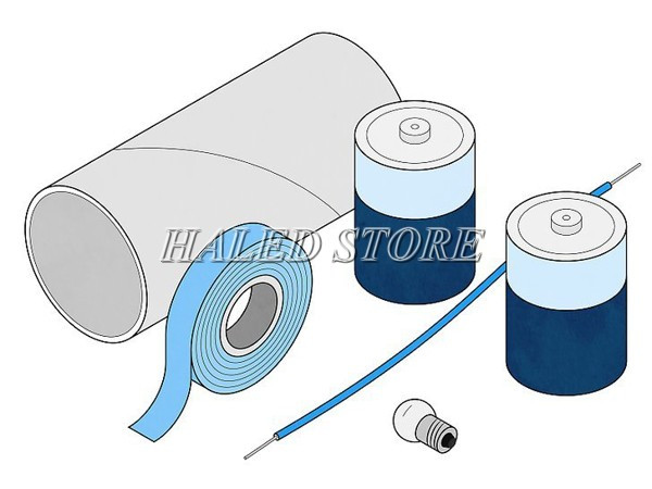 Chuẩn bị dụng cụ làm đèn bằng pin con thỏ