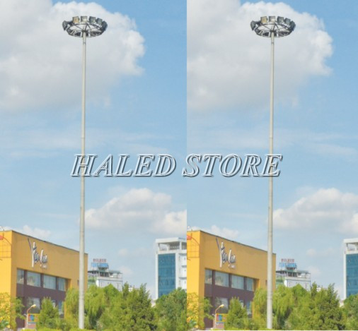 Cột đèn pha nâng hạ chiếu sáng đường phố