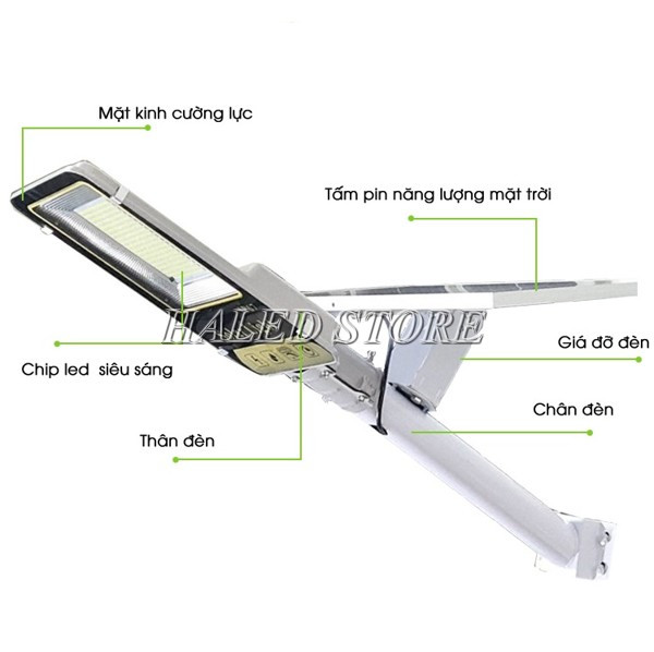 Chi tiết các bộ phận của đèn năng lượng mặt trời HLDAMKT1