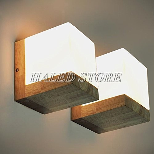 Đèn treo tường hình khối phòng ngủ