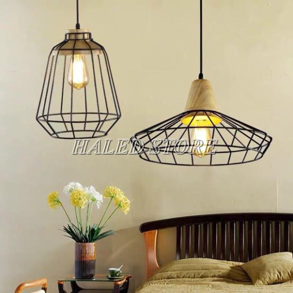 Mẫu đèn thả trần phòng ngủ lồng sắt
