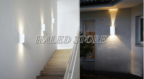 Đèn cầu thang hình chữ nhật đứng hắt 2 đầu