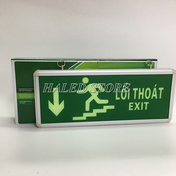 Đèn exit lối đi xuống cầu thang