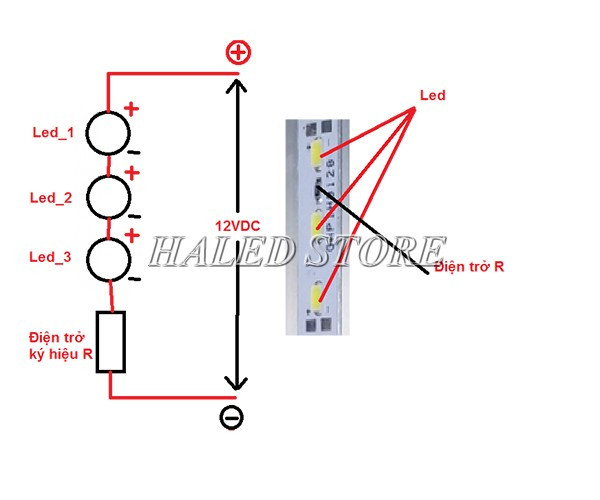 Sơ đồ mạch LED dây 12V