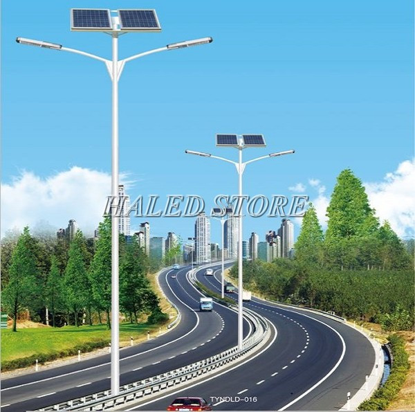 Trụ đèn 8m lắp đặt thành hệ thống chiếu sáng trên đường phố