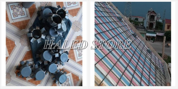 Hình ảnh ống nhựa được gắn ở các vị trí trước khi đổ bê tông