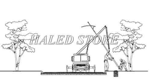 Công tác dựng cột đèn