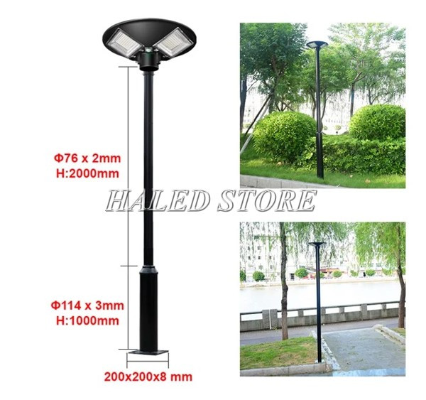Trụ đèn sân vườn năng lượng mặt trời 3m