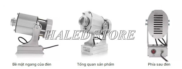 Các góc nhìn đèn chiếu logo 80w thân xám