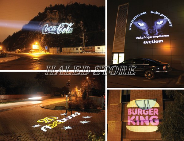 Hình ảnh logo từ đèn chiếu logo xuống đường