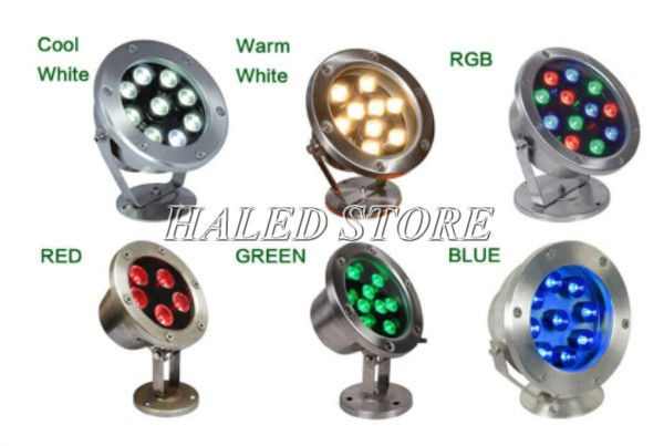 Màu sắc đèn LED âm nước dạng đế