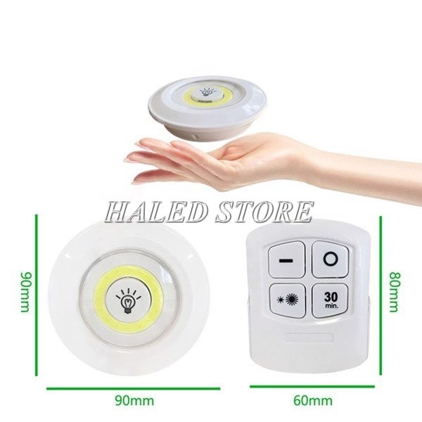 Kích thước đèn LED điều khiển từ xa dùng Pin