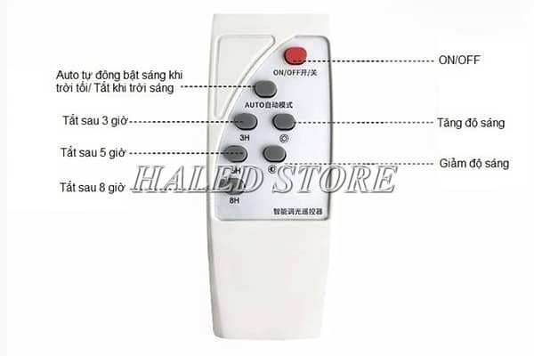 Hướng dẫn sử dụng remote đèn năng lượng mặt trời