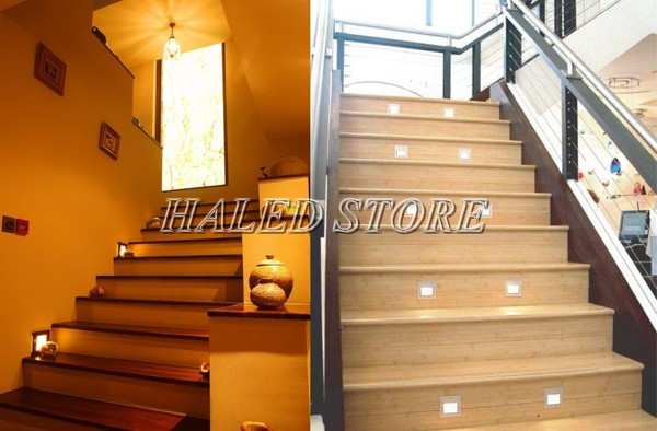 Lắp đặt đèn tại chân cầu thang