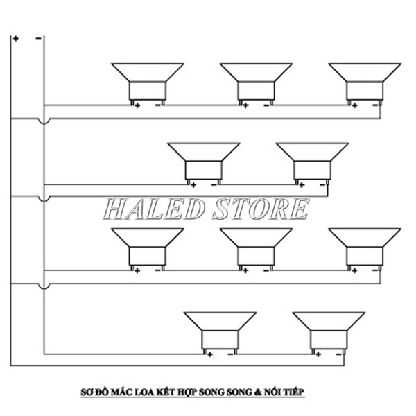 Sơ đồ đấu nối loa nối tiếp kết hợp song song