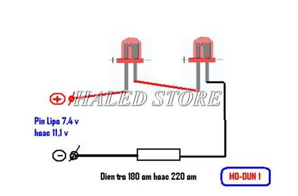 Sơ đồ mắc nối tiếp 2 bóng đèn