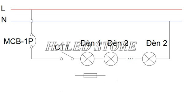 Mạch đèn mắc nối tiếp