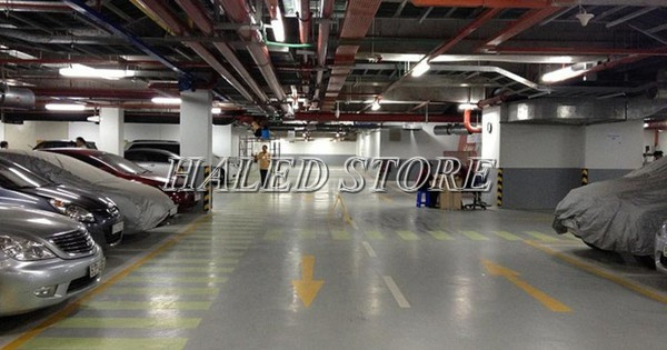 Máng đèn LED HLDAMAC6-18 ứng dụng chiếu sáng hầm gửi xe