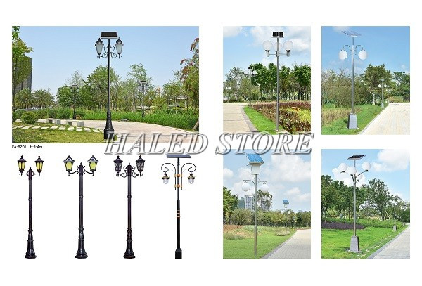 Một số mẫu trụ đèn năng lượng sân vườn