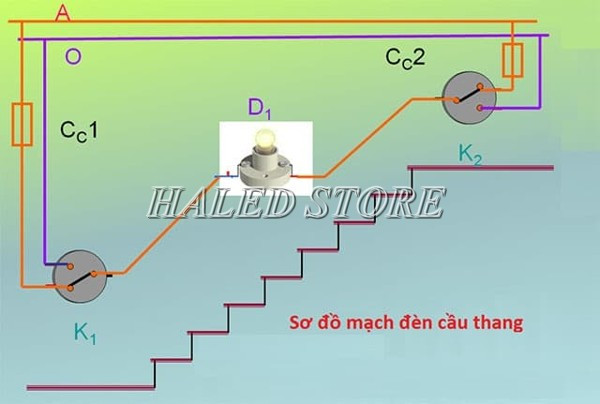 Sơ đồ dây điện cầu thang
