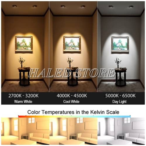 Ánh sáng 3 màu chiếu sáng rọi tranh 