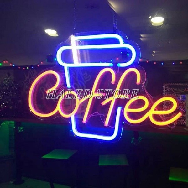 Ứng dụng đèn led dây  neon trong trang trí quán cà phê