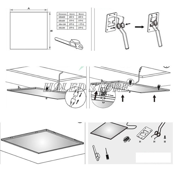 Các bước lắp đặt đèn panel cho trần thạch cao liền