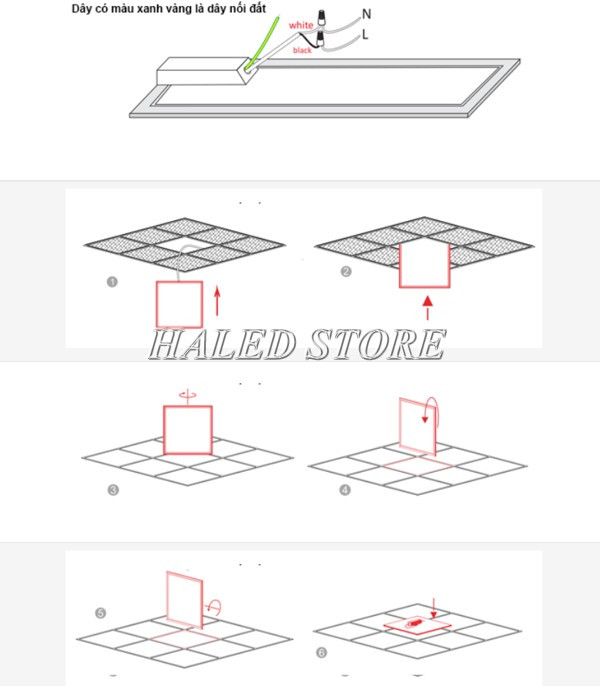 Các bước lắp đặt đèn trần thạch cao