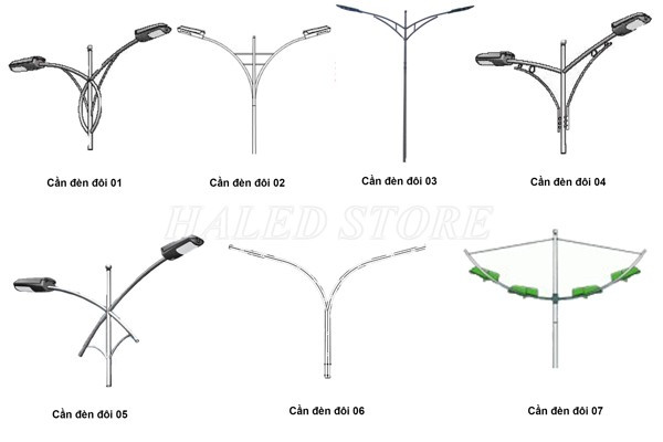 Cột đèn có thể lắp đặt cần đèn đôi