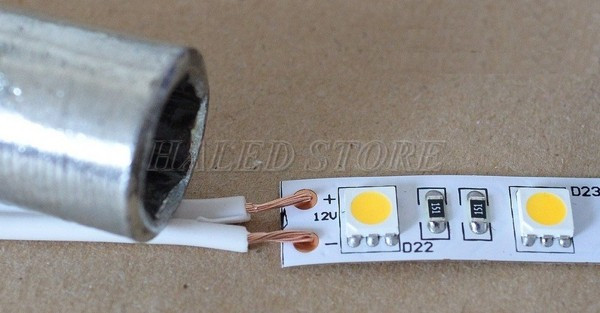 Đấu nối đèn LED dây 12V bằng mối hàn 
