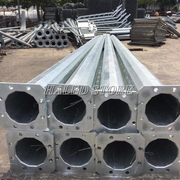 Cột đèn bát giác rời cần 7m sản xuất tại xưởng 