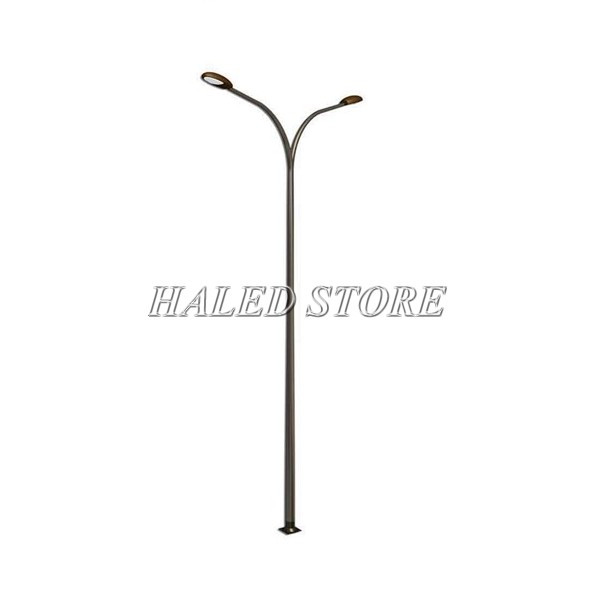 Cột đèn bát giác liền cần đôi thiết kế trụ 8 cạnh 