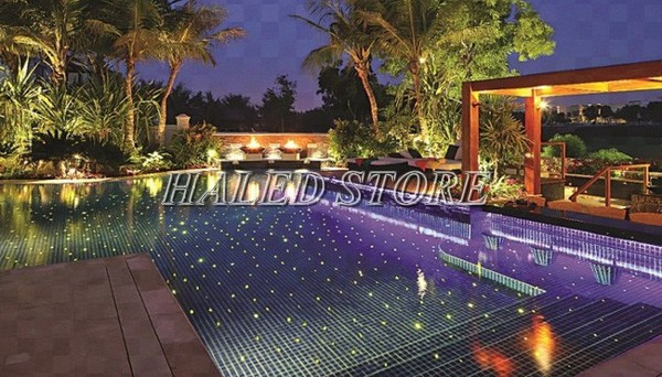 Sử dụng đèn LED âm nước chiếu sáng hòn non bộ hoặc khu vực bể bơi