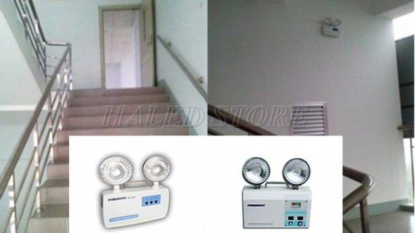 Đèn sự cố âm trần lắp đặt tại cầu thang