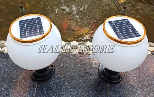 Mẫu đèn trụ cổng tròn năng lượng mặt trời bán chạy