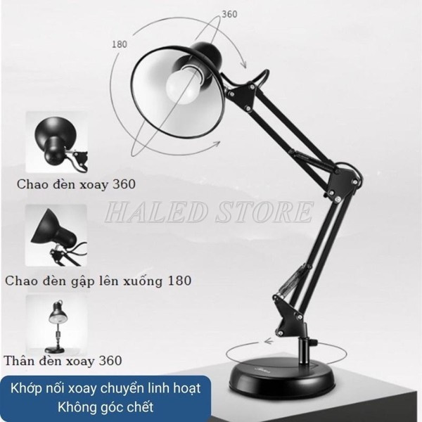 Chao đèn và thân đèn xoay 360 độ 