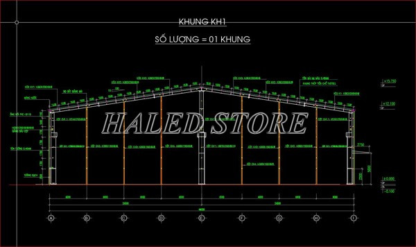 Bản vẽ chi tiết kết cấu nhà xưởng công nghiệp